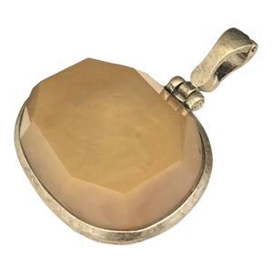 New Boutique Magnetic Enhancer Pendant Simulated Natural Stone Brass Tone 7K